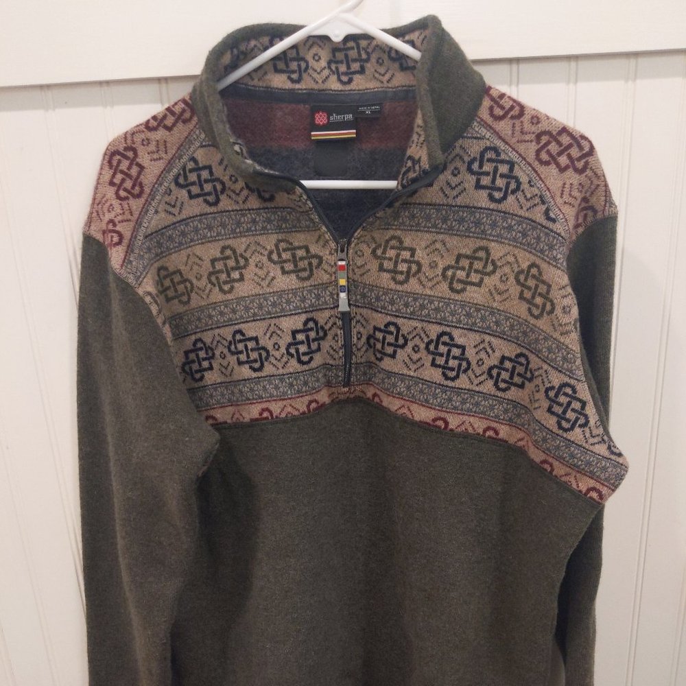Sherpa Men's 1/4-zip pullover wool XL